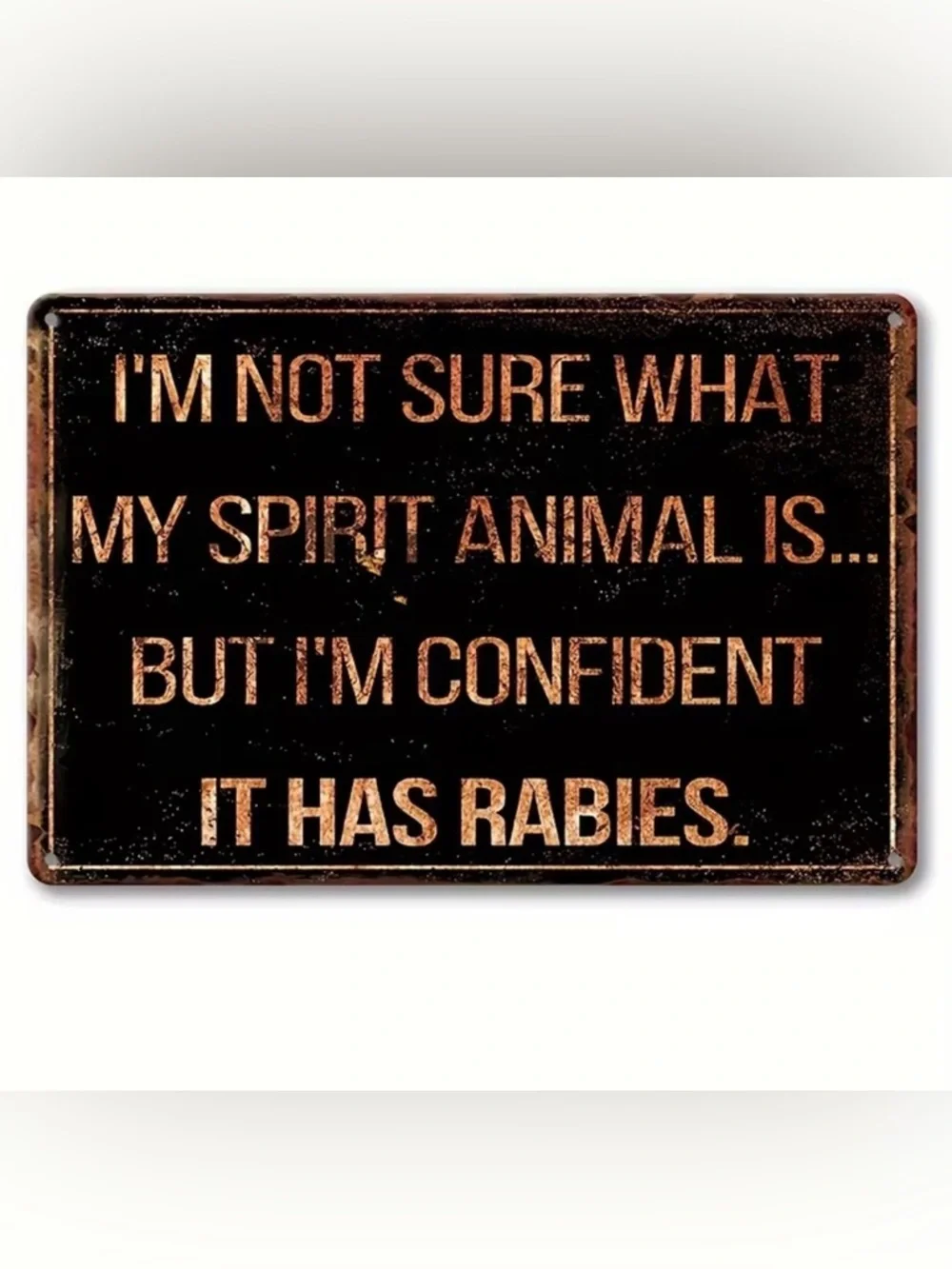Black & Copper Funny Pet Sign - 'My Spirit Animal'